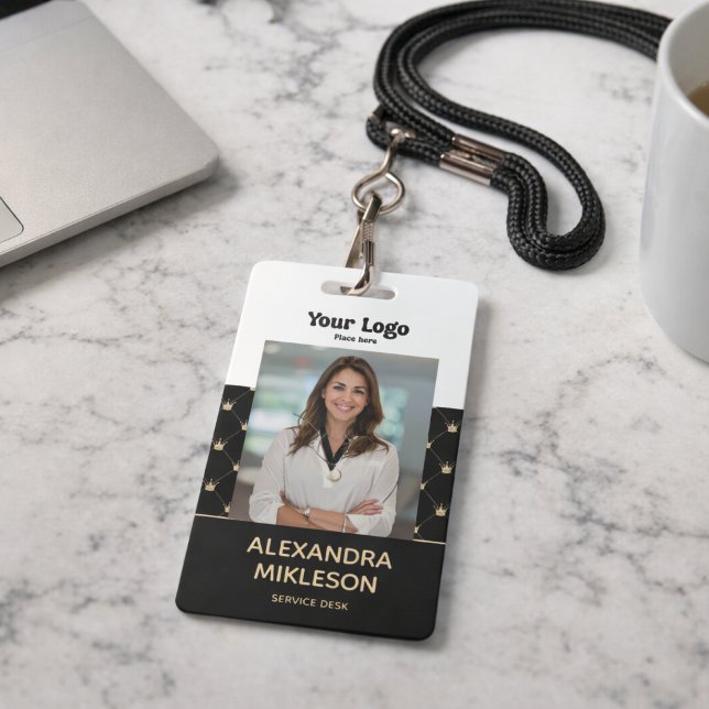 Foto Luxus Minimal Kronenmuster Ausweis (Von Creator hochgeladen)