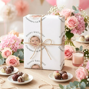 Foto Mädchen Geburtstag Geschenkpapier
