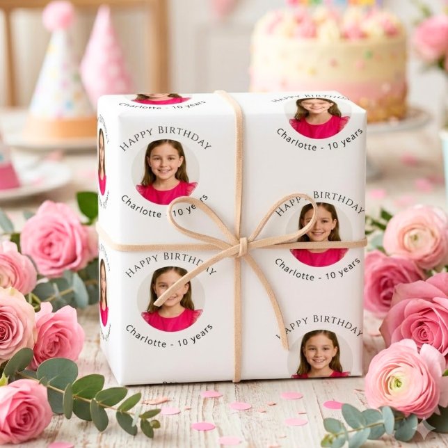 Foto Mädchen Geburtstag Geschenkpapier Set (Von Creator hochgeladen)
