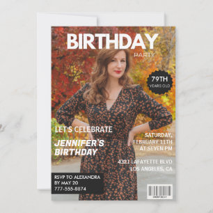 Foto-Magazin-Cover zu ihrem 79. Geburtstag Einladung