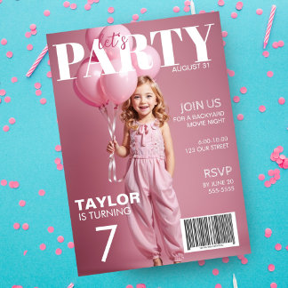 Foto Magazine Style Kindergeburtstag Einladung