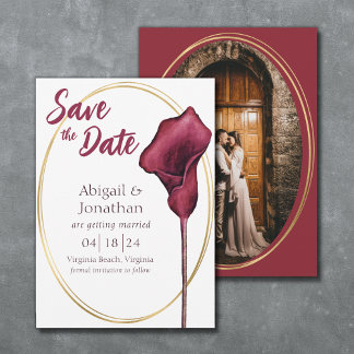 Foto Magenta Calla Lily Blume Hochzeit Save The Date