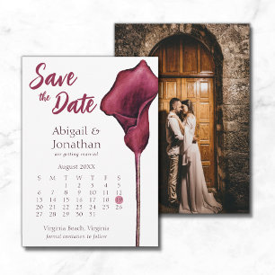 Foto Magenta Calla Lily Blume Hochzeit Save The Date