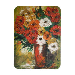 Foto Magnet Ann Hayes Painting Red Blume Mix