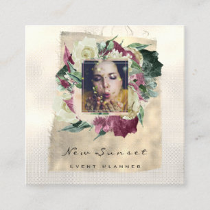 Foto-Make-up Blogg Ereignis-Planer-BlumenHütte Quadratische Visitenkarte