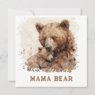 *~* Foto MAMA BEAR Ap72 Cub Mother Day Card Feiertagskarte
