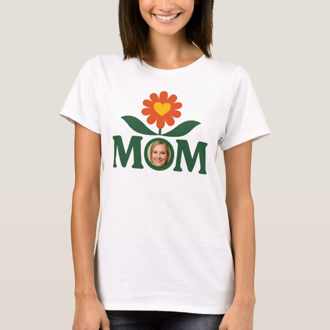 Foto Mama Blume Herz T-Shirt (Vorderseite)