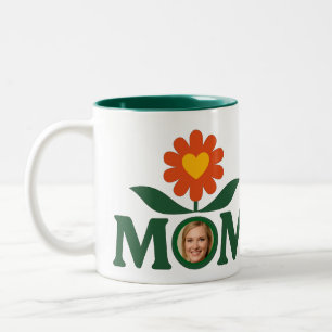 Foto Mama Blume Herz Zweifarbige Tasse