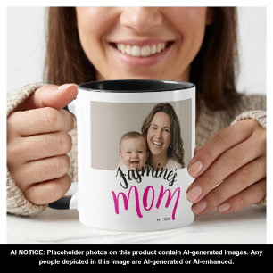 Foto Mama Gegründet Kind Name Benutzerdefiniertes Tasse
