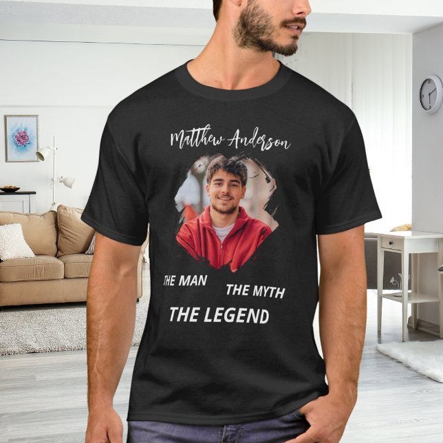 Foto man Mythos Legende Name Spaß schwarz T-Shirt (Von Creator hochgeladen)
