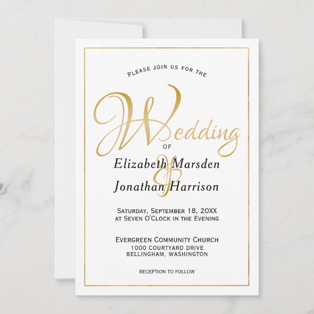 Foto Many Waters Scripture Elegantes Gold Script Einladung (Vorderseite)