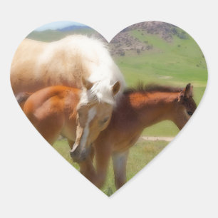 Foto Mare and Foal Zuhause and Kitchen Deco Herz-Aufkleber