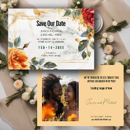 Foto Marmorträume: Orange Rose Elegante Save The Date