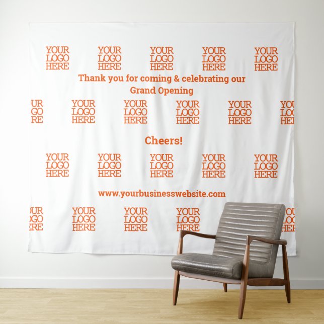 Foto-Mauer zum Öffnen von Logos in Großunternehmen Wandteppich (Beispiel (Horizontal))