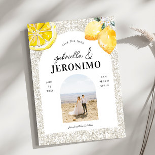 Foto Mediterran Italienische Tile & Lemon Hochzeit Save The Date