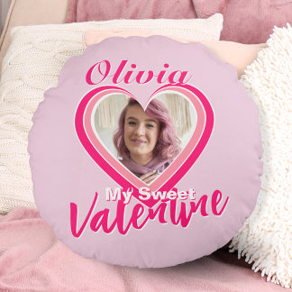 Foto Mein Süßer Valentinstag Herzen Name Pink Rundes Kissen