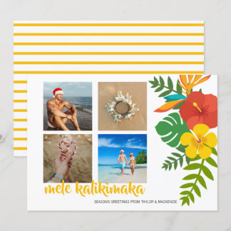 Foto Mele Kalikimaka Blume Personalisiert Feiertagskarte