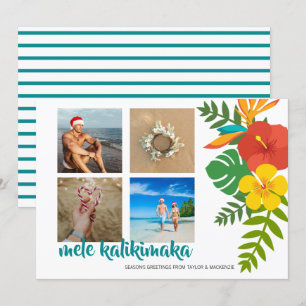 Foto Mele Kalikimaka Blume Personalisiert Feiertagskarte