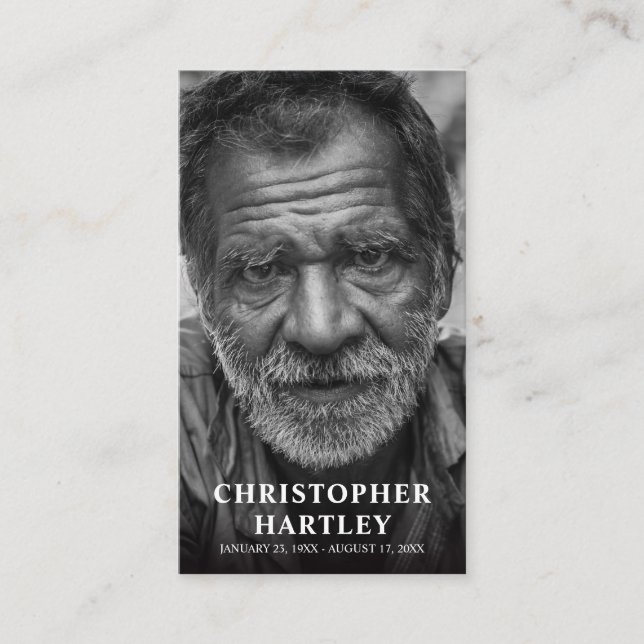 Foto Memorial Beileid Gebet Telefonnummerkarte (Vorderseite)