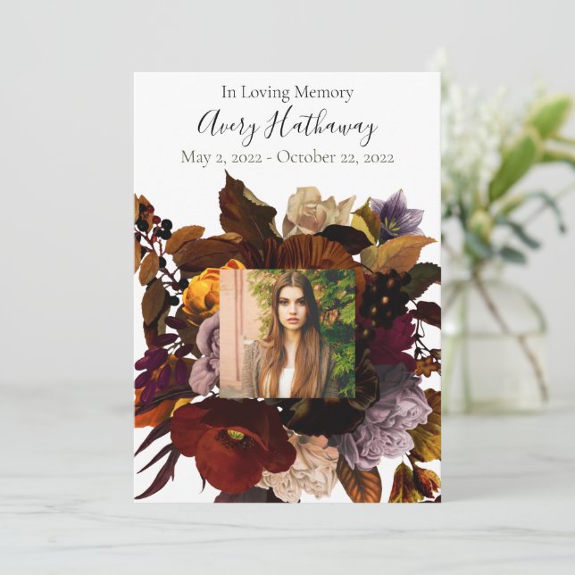 Foto-Memorial für Dark & Moody Einladung (Stehend Vorderseite)