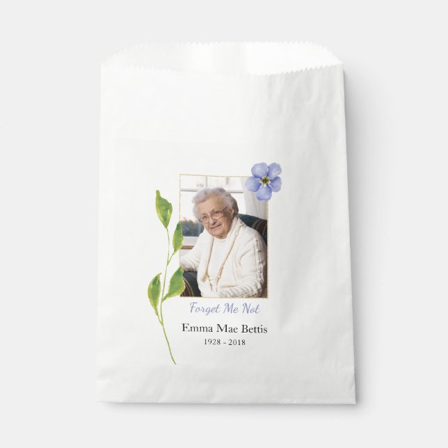 Foto Memorial Gefallen Tasche mit blau Vergessen S Geschenktütchen (Vorderseite)