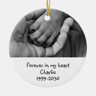 Foto-Memorial Keepake Pet Hund Keramik Ornament