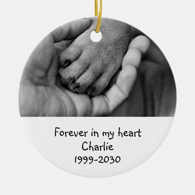 Foto-Memorial Keepake Pet Hund Keramik Ornament (Vorne)