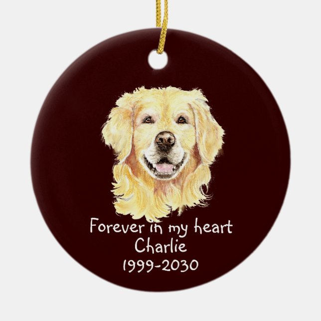 Foto-Memorial Keepake Pet Hund Keramik Ornament (Vorne)