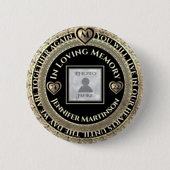 Foto Memorial Love Memory Button (Vorderseite)