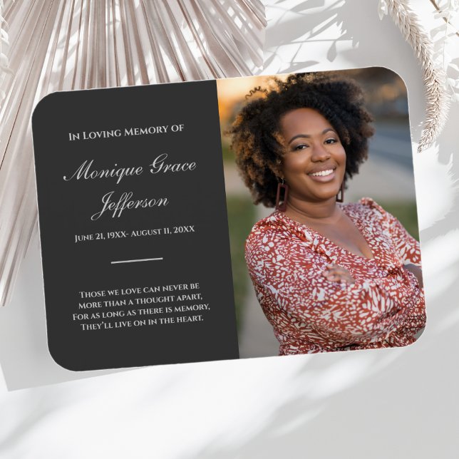 Foto Memorial Magnet Beerdigung Kohle Grau (Photo Memorial Magnet)