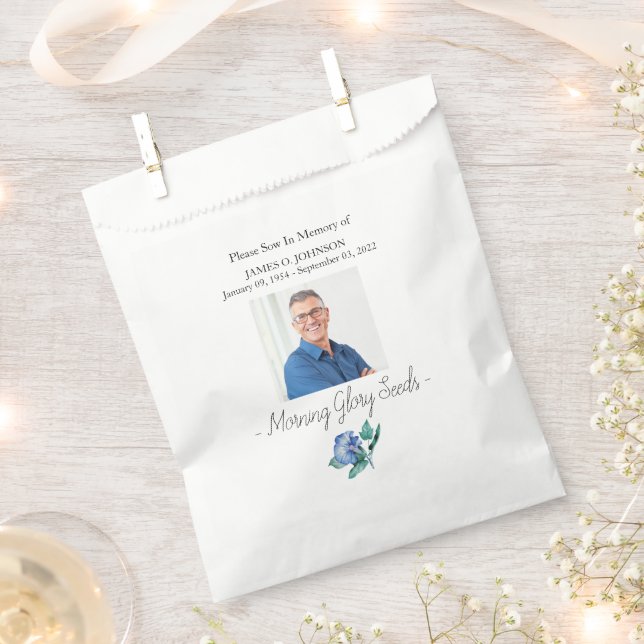Foto Memorial Morning Glory Seed Beerdigung Geschenktütchen (Ausgeschnitten)