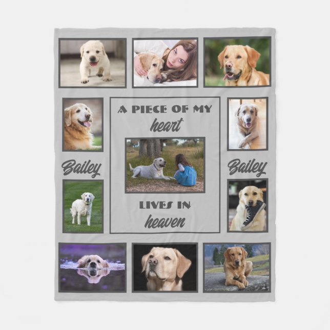Foto Memorial Pet Blanket mit Sentiment und Name Fleecedecke (Vorderseite)