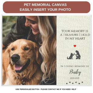Foto-Memorial Pet Loss Zitat Personalisiert Leinwanddruck