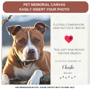 Foto-Memorial Pet Loss Zitat Personalisiert Leinwanddruck