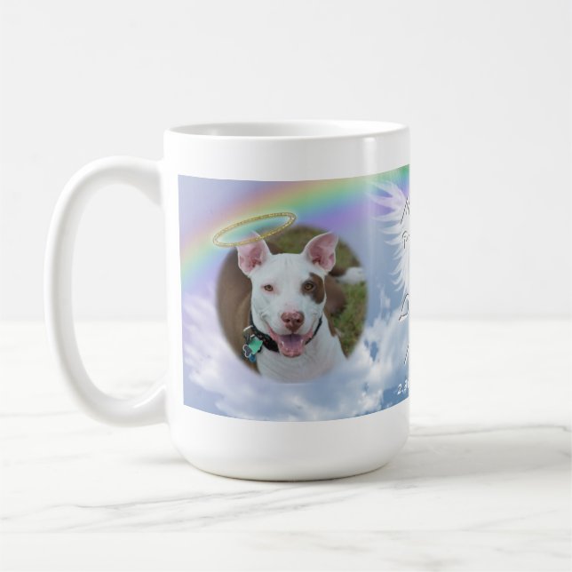 Foto Memorial Rainbow Angel Wings and Halo Tasse (Links)