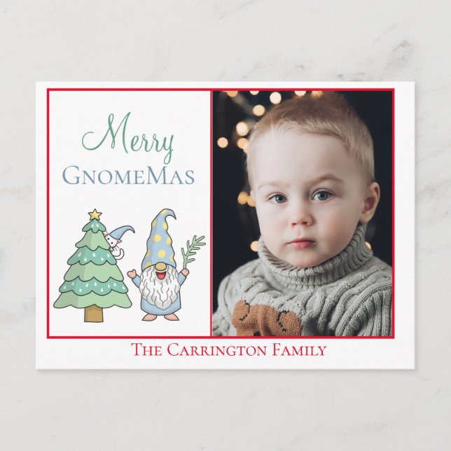 Foto Merry GnomeMas Ferien Niedlich Weihnachten Postkarte (Vorderseite)