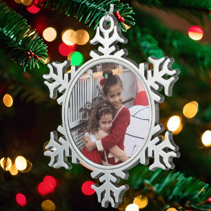 Foto Metal Schneeflocken Zinn-Ornament