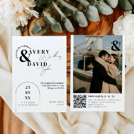 Foto Minimal Moderner QR Code Einfache Hochzeit Einladung