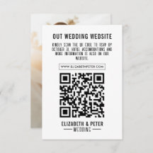 Foto Minimal Retro Black Wedding Qr Code