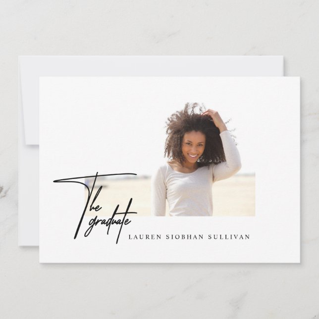 Foto Minimalistischer Abschluss Einladung (Vorderseite)