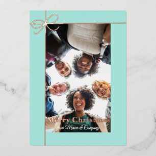 Foto Minze Grüne Rose Gold Real Folien Feiertagskarte