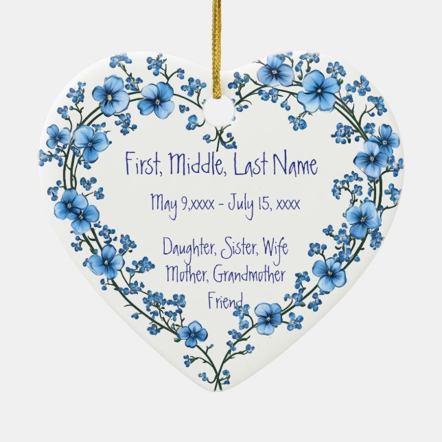 Foto mit benutzerdefinierten Datumsnamen Wasserfar Keramik Ornament (Hinten)