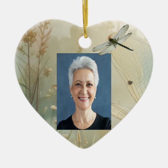 Foto mit benutzerdefinierten Datumsnamen Wasserfar Keramik Ornament (Vorne)