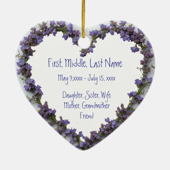 Foto mit benutzerdefinierten Datumsnamen Wasserfar Keramik Ornament (Hinten)