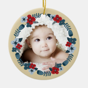 Foto mit benutzerdefinierten Namen Datum skandinav Keramikornament