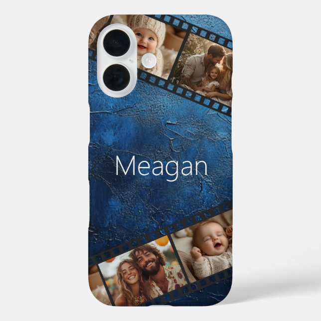 Foto mit blauem Texturfilm Case-Mate iPhone Hülle (Rückseite)