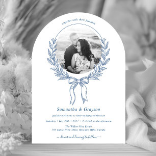 Foto mit Blumenkranz Einladung