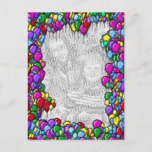 Foto mit bunten Balloons Postkarte