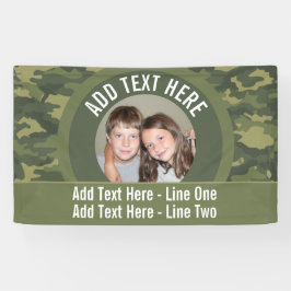 Foto mit Camouflage Green und benutzerdefiniertem Banner