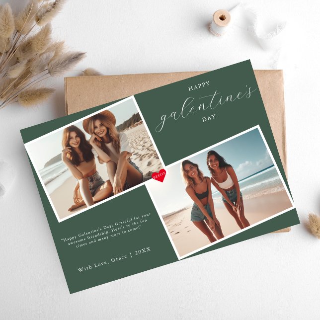 Foto mit dem grünen Herzen Feiertagskarte (Von Creator hochgeladen)